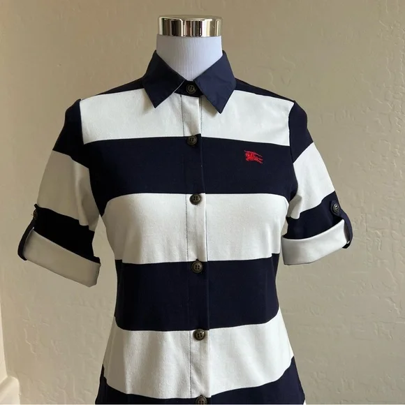 Burberry Sports Tennis Knit Striped Box Pleated Skirt Short Dress US6 - Picture 4 of 17